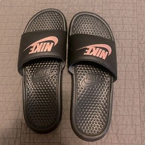 Womens Rose Gold Nike Slides